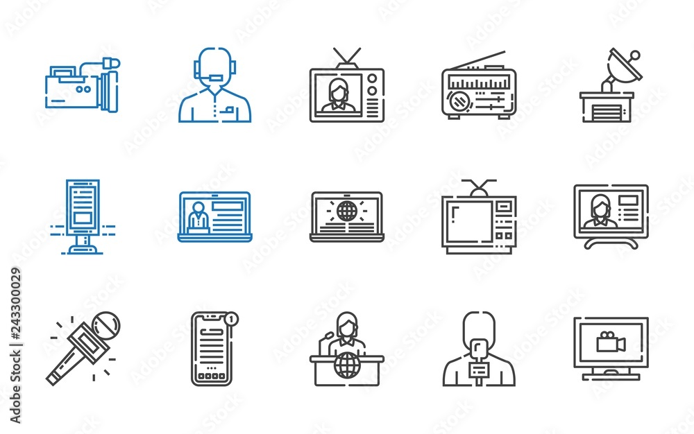 tv icons set tv icons set