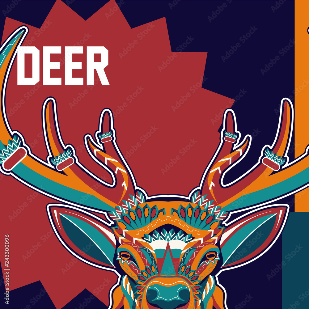 Naklejka premium Deer Hunt Logo template, Elegant Deer Head logo designs vector