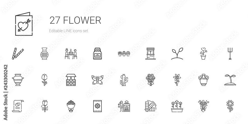 flower icons set flower icons set