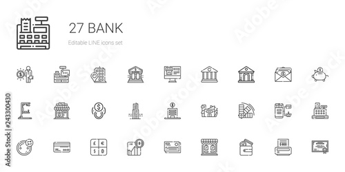 bank icons set