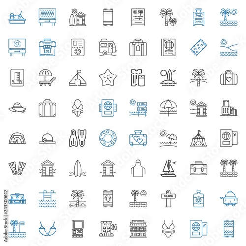 vacation icons set