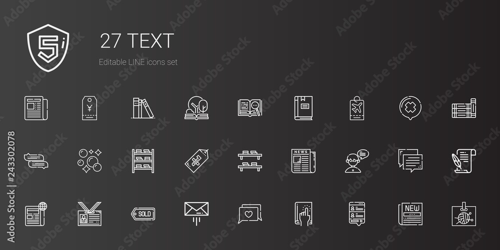 text icons set text icons set