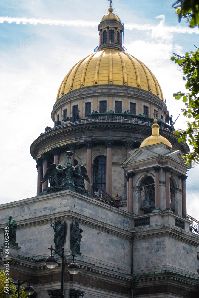 golden dome of St. Isaac's Cathedral in St. Petersburg