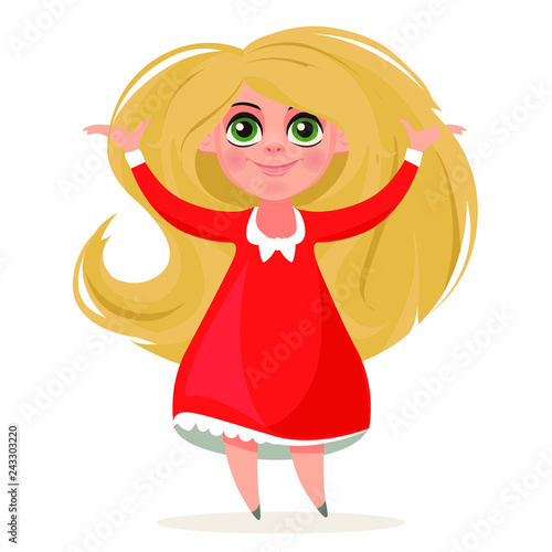 Girl with long hair.