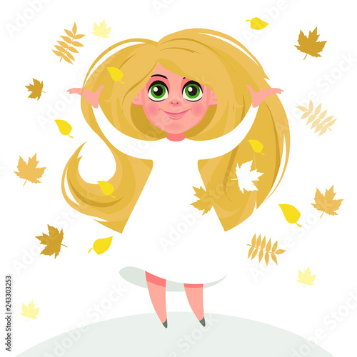 Girl with long hair.