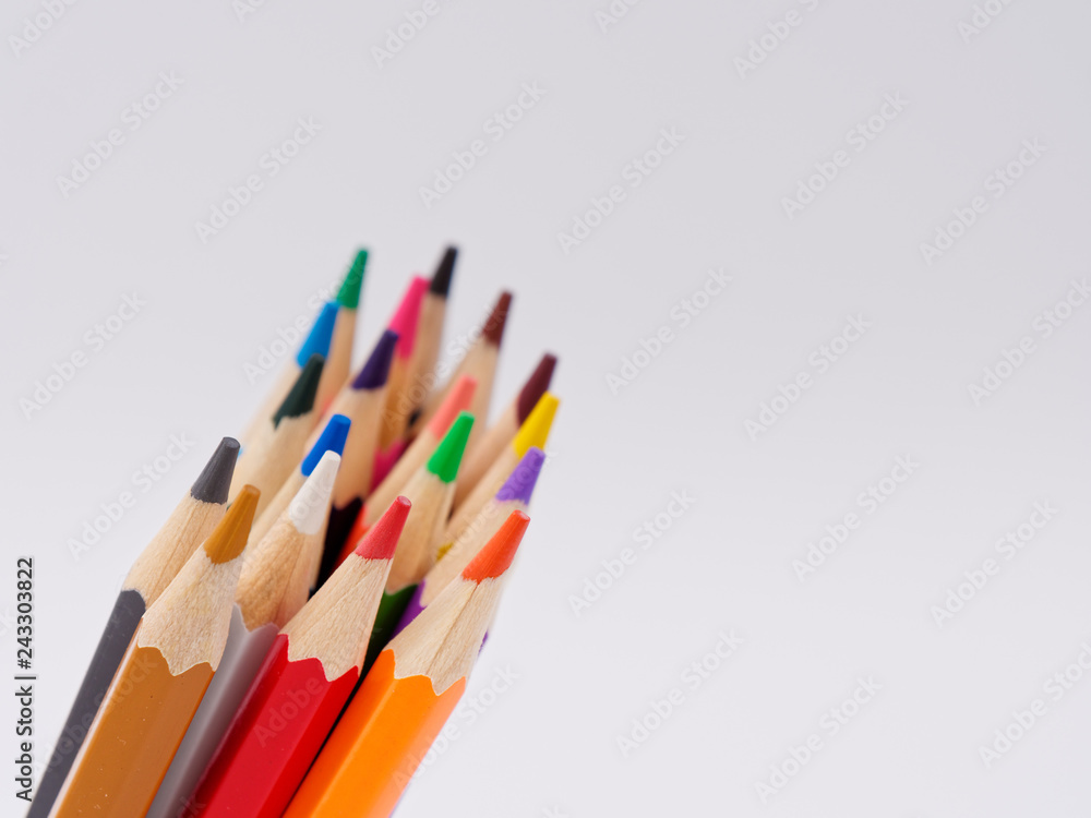 colored pencils sharpened on a white background. colored pencils sharpened on a white background.
