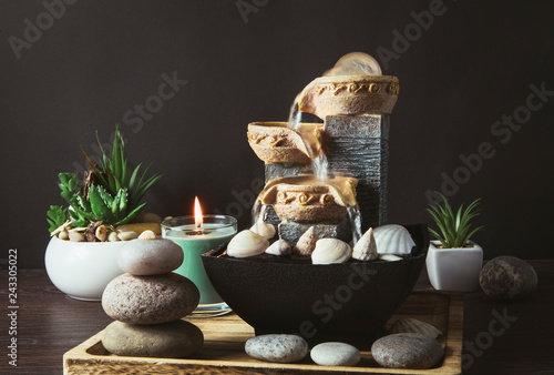Canvas Print Portable indoor fountain for good Feng Shui in Your Home concept