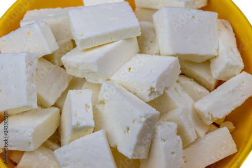 Cheese or Paneer closeup view