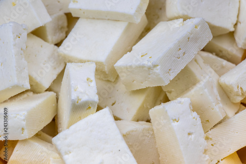 Cheese or Paneer closeup view