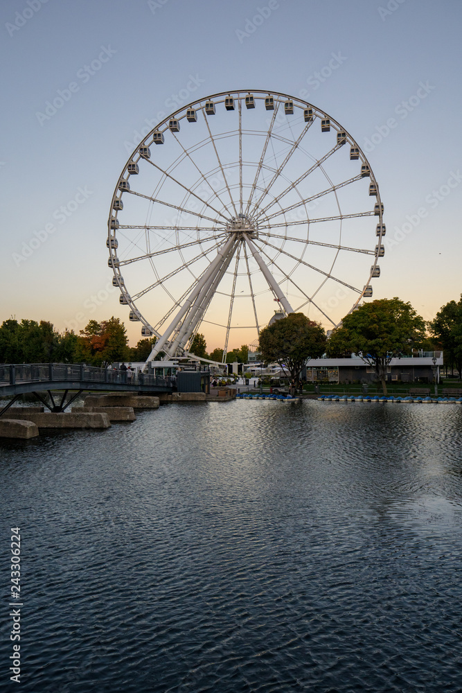 Big Wheel in Montreal at sunset
