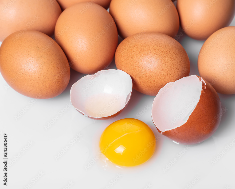 broken and whole chicken eggs broken and whole chicken eggs