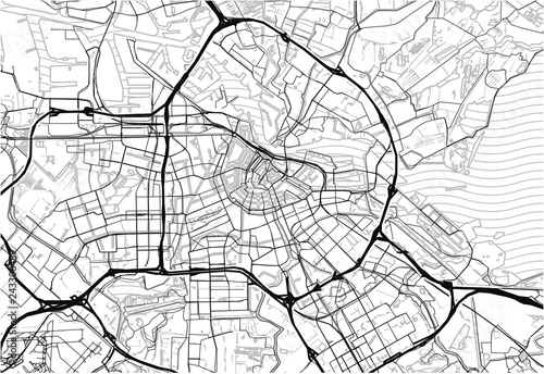 Area map of Amsterdam, Netherlands