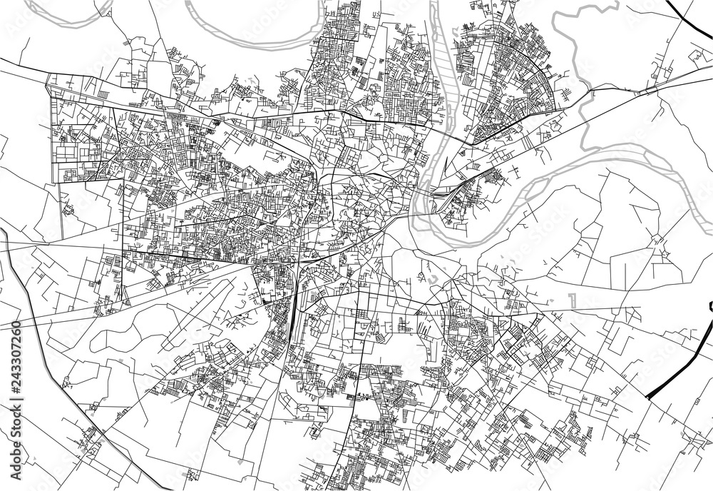 Area map of Agra, India Area map of Agra, India