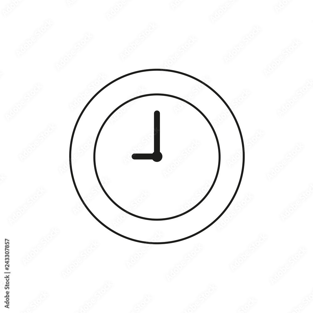 Vector icon concept of clock time. Black outlines. Vector icon concept of clock time. Black outlines.