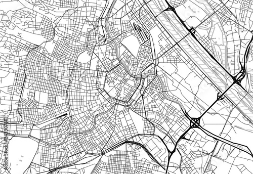 Canvas Print Area map of Vienna, Austria