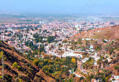 Forests of the Spanish city of Granada with views of the city © Tomas