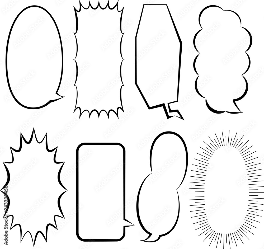 縦書き用コミックふきだし Stock ベクター Adobe Stock