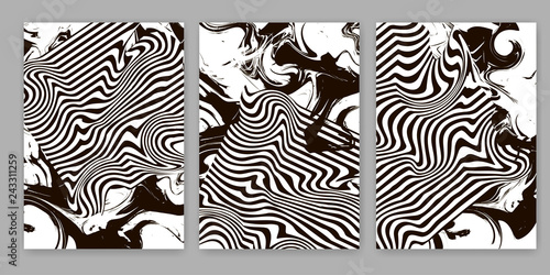 Black and white abstract backgrounds. Templates for cover, card, banner, poster