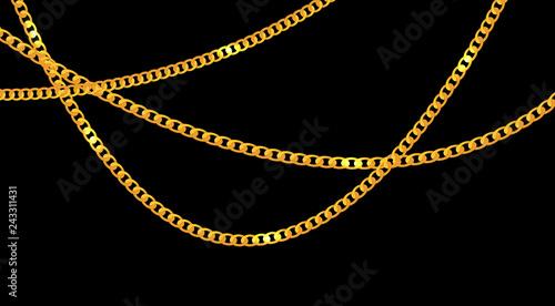 Abstract Gold Chain Background Vector Illustration