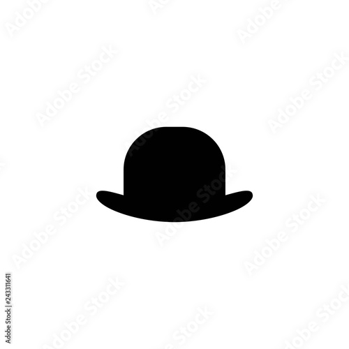bowler hat icon isolated on white background. Gentleman retro symbol.