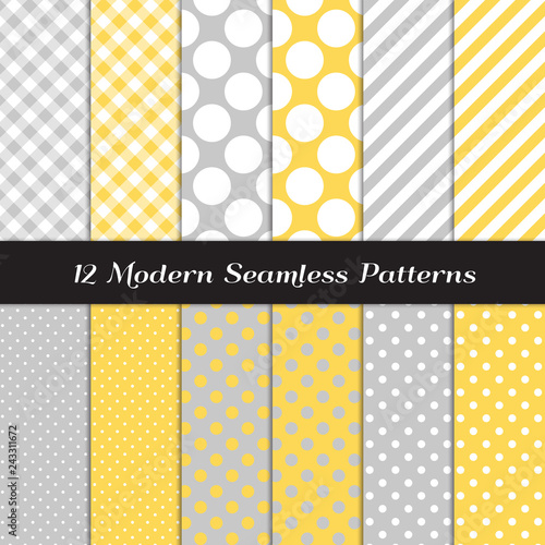 Pastel Yellow and Gray Polk...