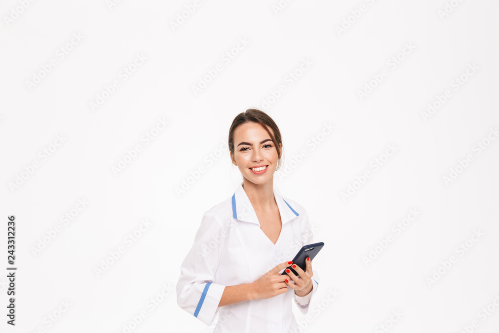 Confident young woman doctor wearing uniform Confident young woman doctor wearing uniform