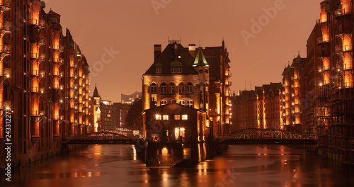 Obraz na płótnie Speicherstadt in Hamburg w salonie