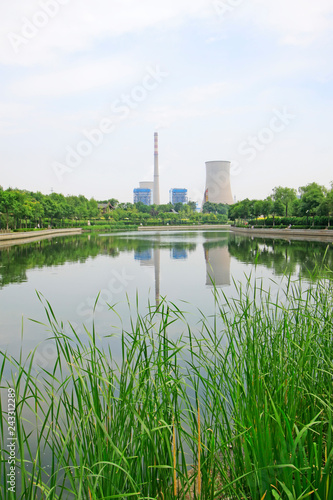 industrial building by the DouHe River shore in Tangshan City, China