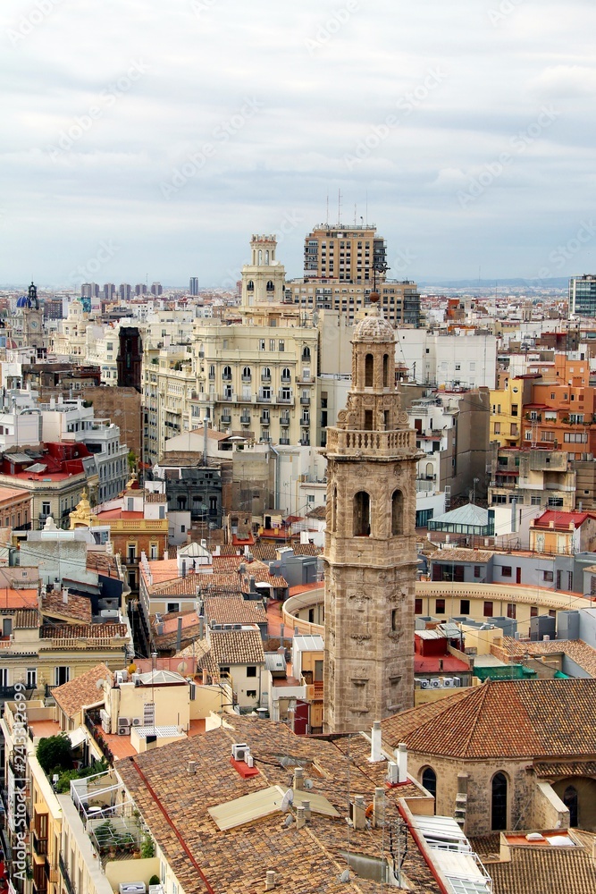 valencia, panorama, architecture, view, spain, panoramic, building, cityscape, urban, old, skyline, landscape, house, buildings, landmark, roof, tower