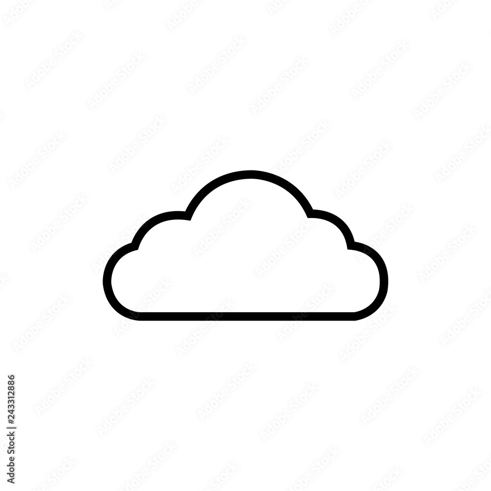 Cloud icon. Line vector icon, logo on white background Cloud icon. Line vector icon, logo on white background