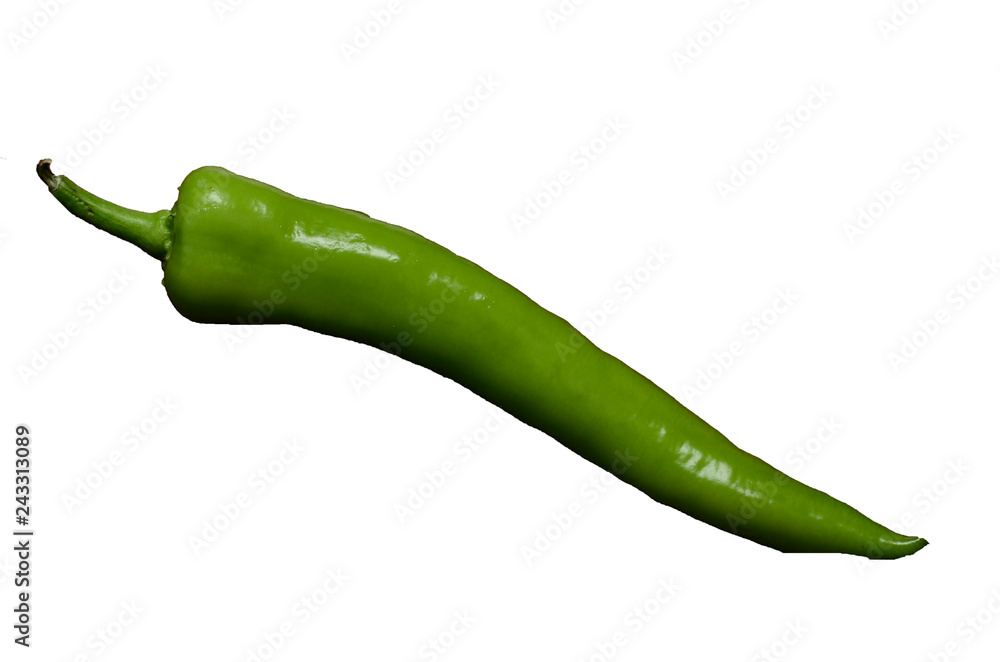 Isolated green pepper on white background. Isolated green pepper on white background.