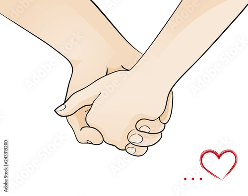couple holding hands on valentine's day icon 