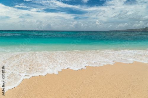 Beautiful Puka beach and blue sky at Boracay Island, Philippines. © Timelapse4K