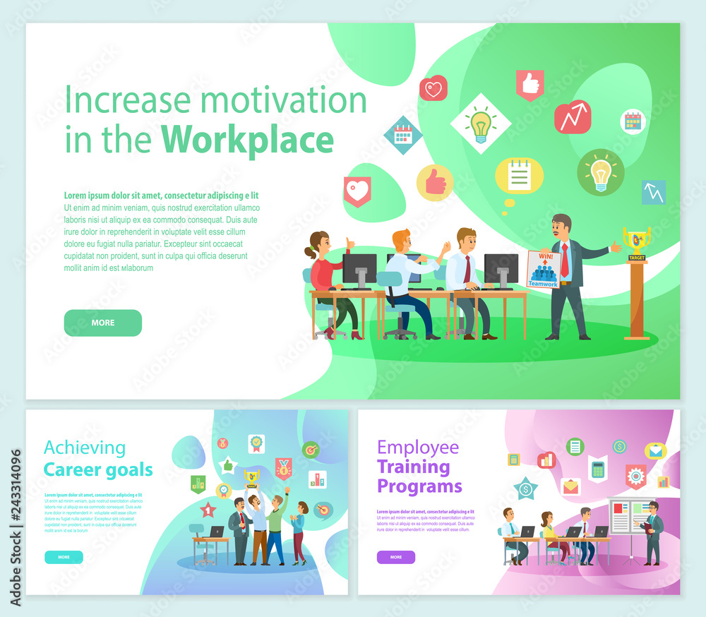 Increase Motivation on Workplace Business Banners