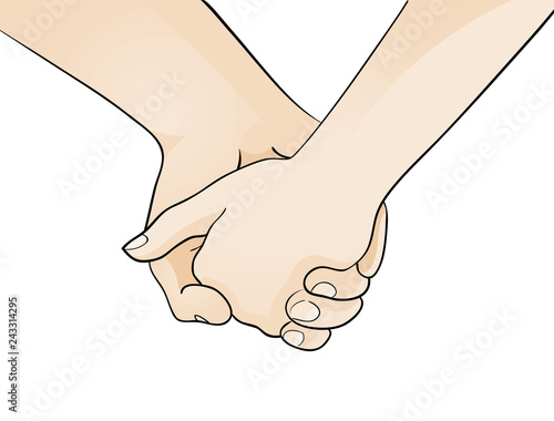 couple holding hands graphik