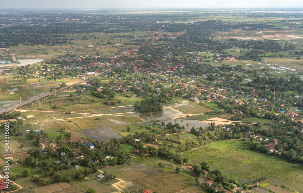 Bird view of land of Cambodia