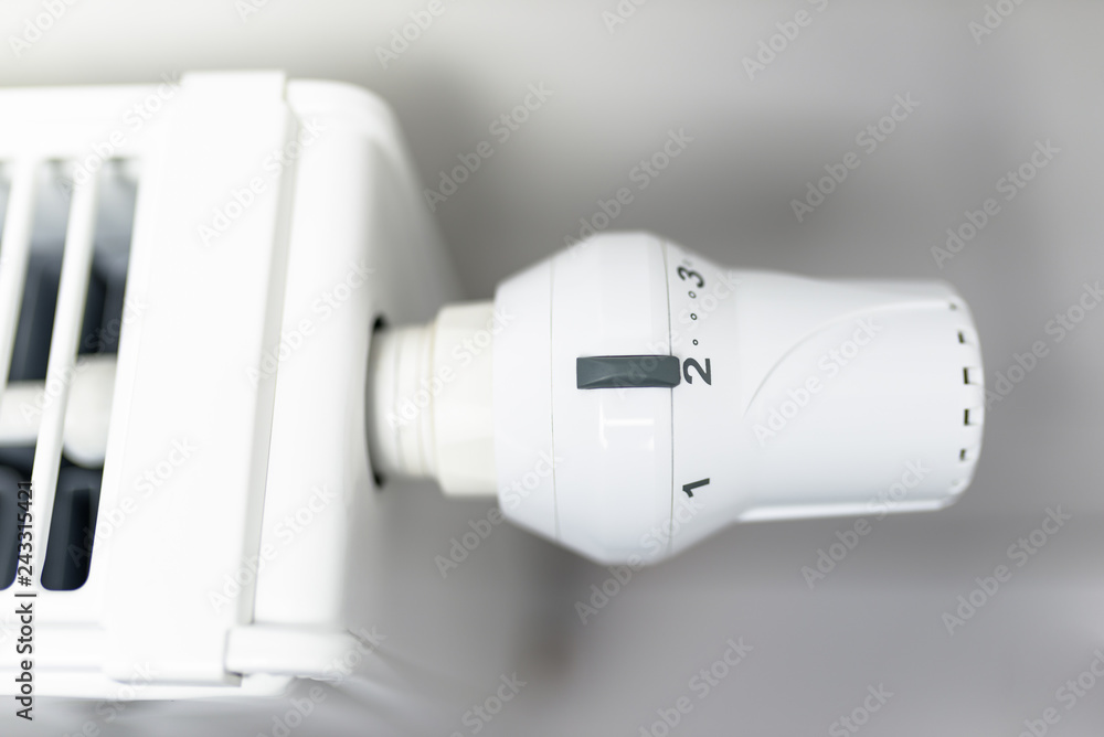 Radiator with thermostat set to position 2. Radiator with thermostat set to position 2.