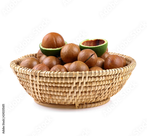 Macadamia nut isolate on white background