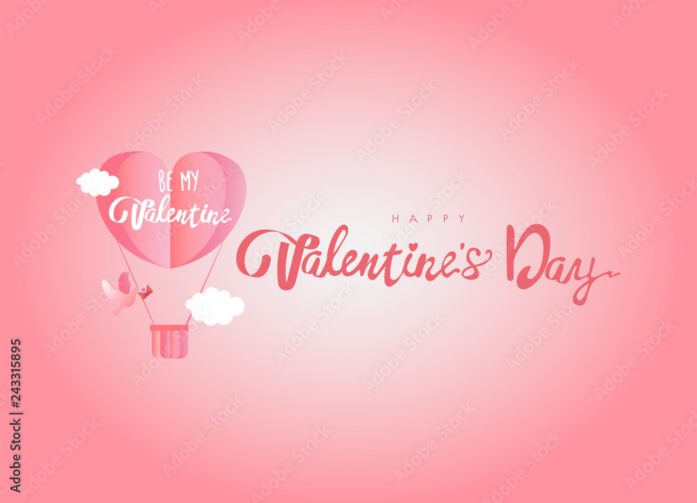Valentine's day illustration, love Invitation card, abstract background with text love, 14th of February.