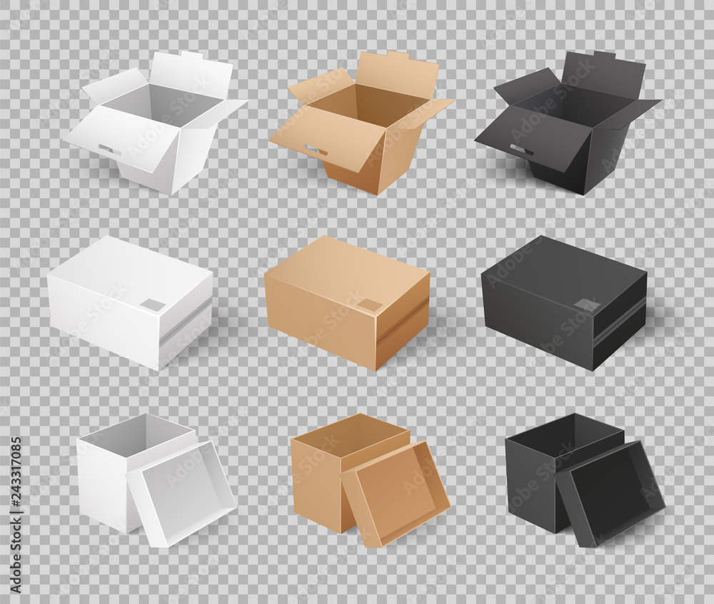 Mockups Cardboards Delivery Packs Realistic Design Mockups Cardboards Delivery Packs Realistic Design