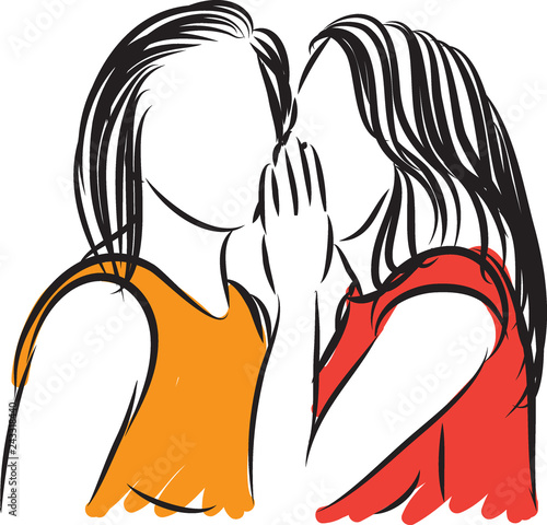WOMEN GOSSIP SECRET CONCEPT VECTOR ILLUSTRATION
