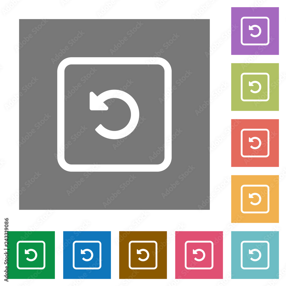 Rotate object left square flat icons Rotate object left square flat icons