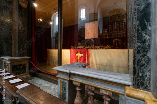 Holy Shroud on Cathedral of Turin photo