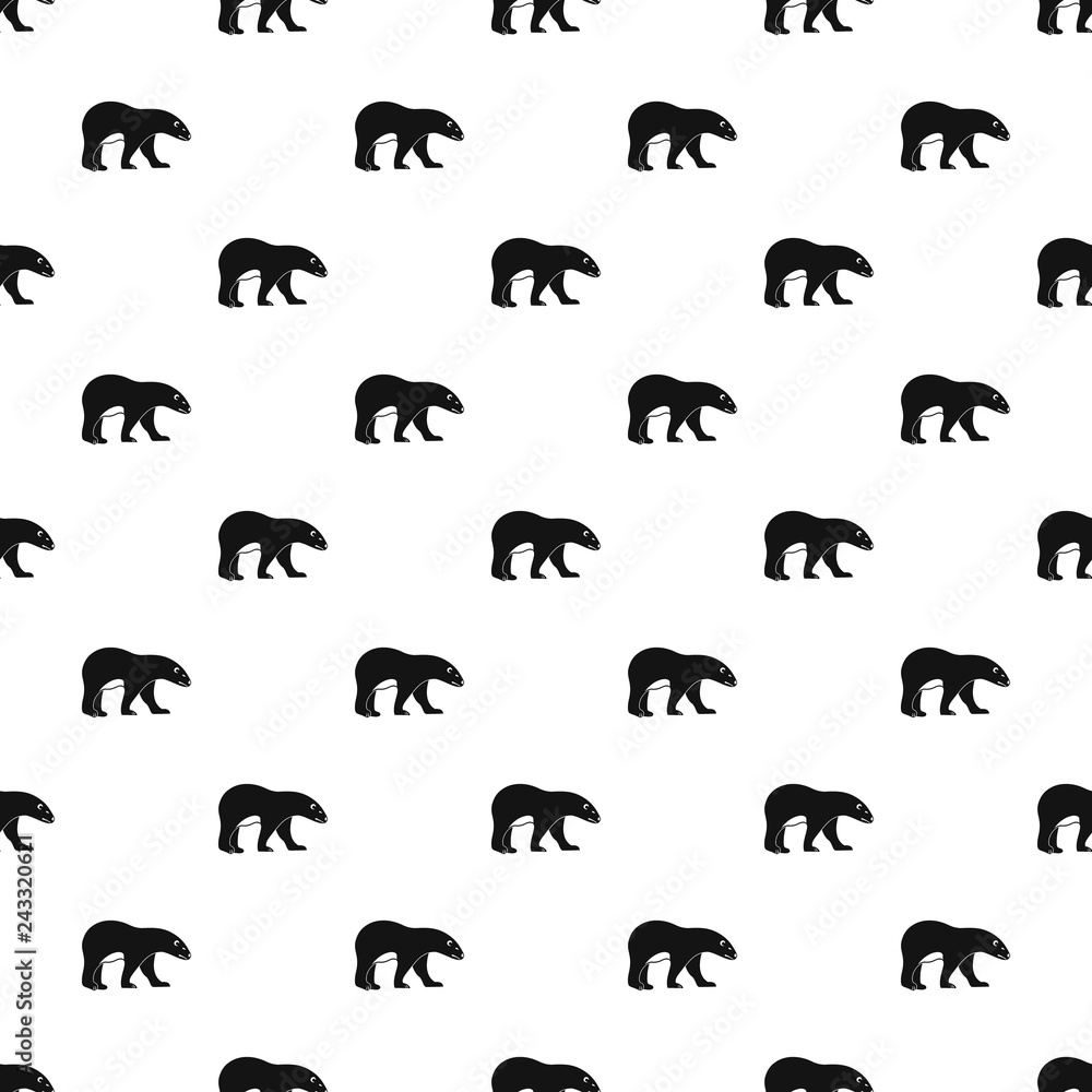 Walking polar bear pattern seamless vector repeat geometric for any web design