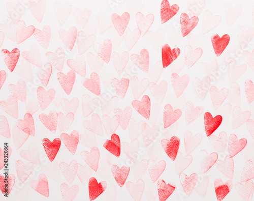 Abstract watercolor heart background. Concept love, valentine day greeting card.