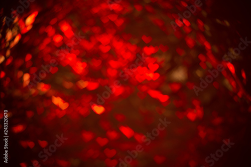 Valentine's Day blurred background with hearts, with highlights