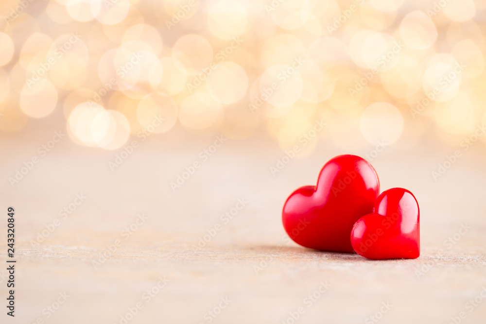 Red heart bokeh background, valentine day greeting card. Red heart bokeh background, valentine day greeting card.