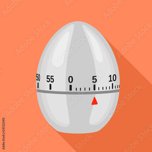 Egg kitchen timer icon. Flat illustration of egg kitchen timer vector icon for web design