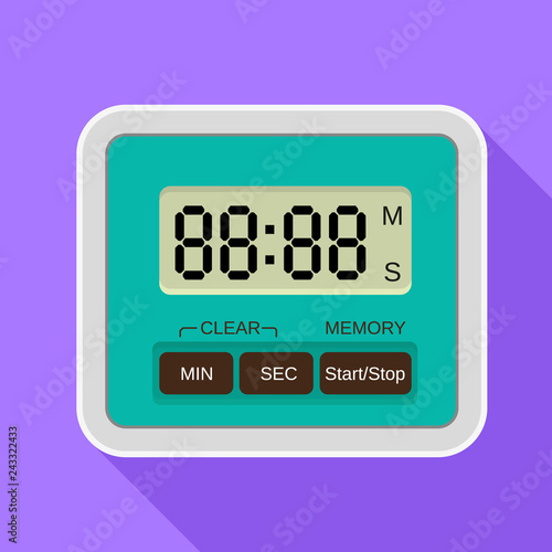 Digital timer icon. Flat illustration of digital timer vector icon for web design