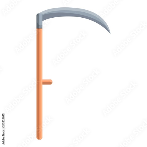Scythe icon. Cartoon of scythe vector icon for web design isolated on white background